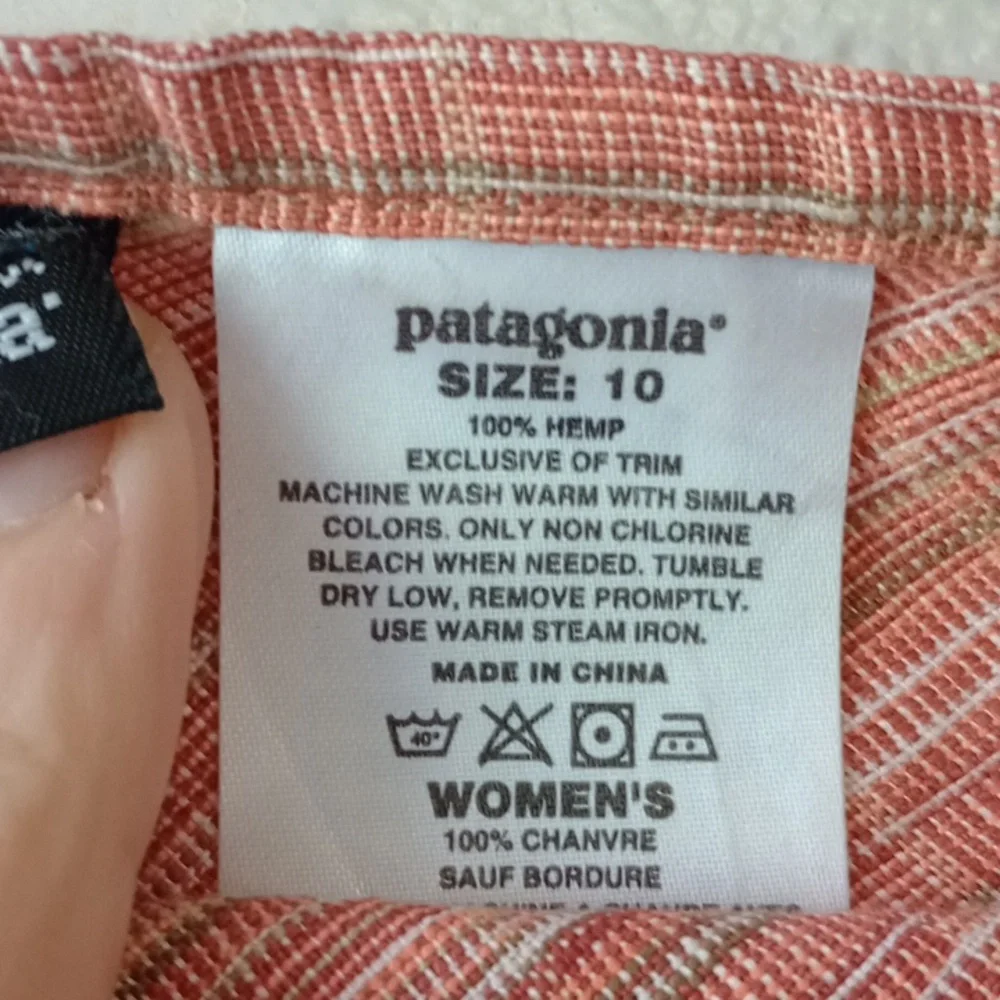 Patagonia Midi Pink Natural Hemp Skirt With Side Button Detail Size 10 - Picture 6 of 7